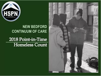 Overview  Baseline Information  2018 Point-in-Time  What is a Point In Time count?  2018