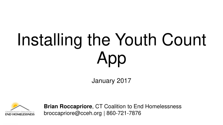 installing the youth count app