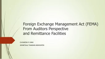 From Auditors Perspective  and Remittance Facilities  CA RAJESH P. SHAH  JAYANTILAL THAKKAR