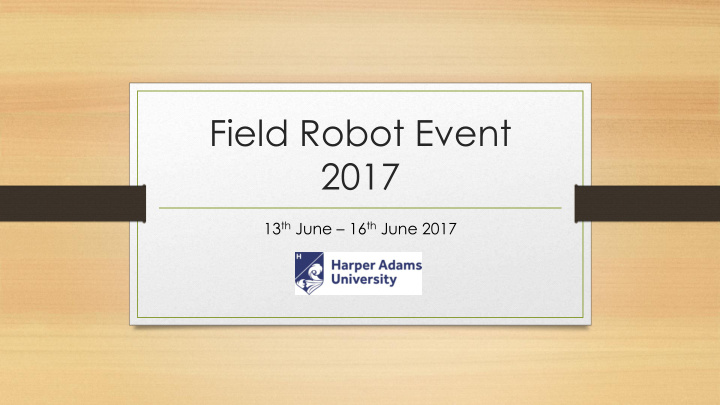 field robot event