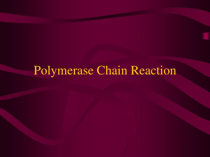 polymerase chain reaction problem
