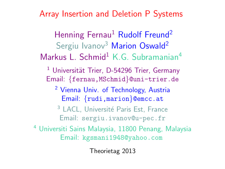 array insertion and deletion p systems