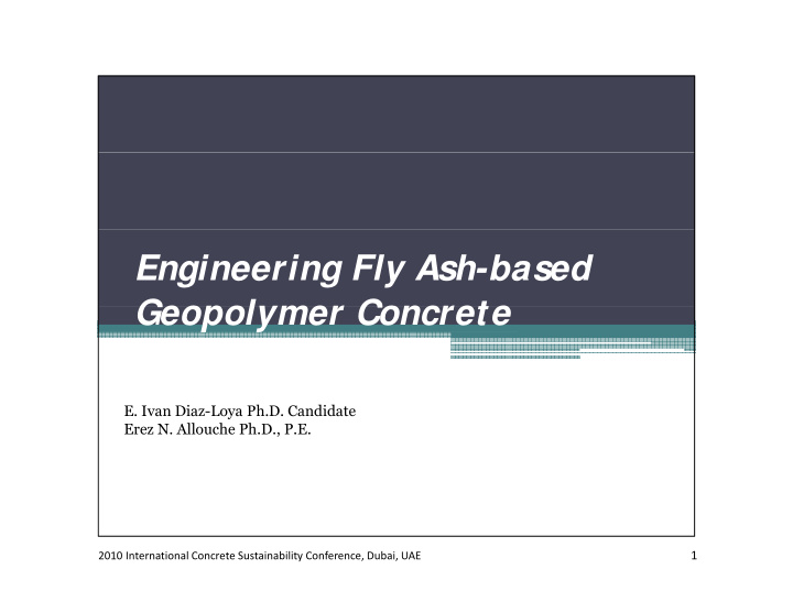 engineering fly ash based geopolymer concrete geopolymer