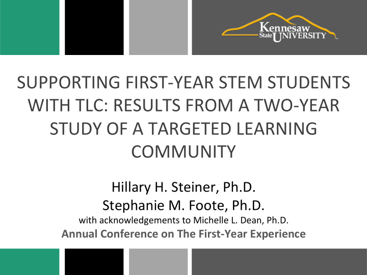 supporting first year stem students with tlc results from