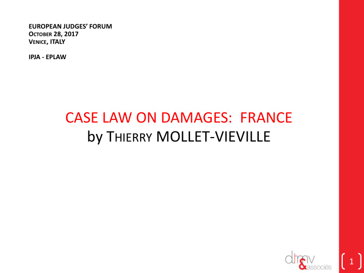 case law on damages france by t hierry mollet vieville