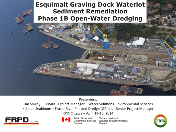 esquimalt graving dock waterlot sediment remediation
