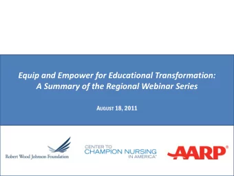 Equip and Empower for Educational Transformation:  A Summary of the Regional Webinar Series A UGUST