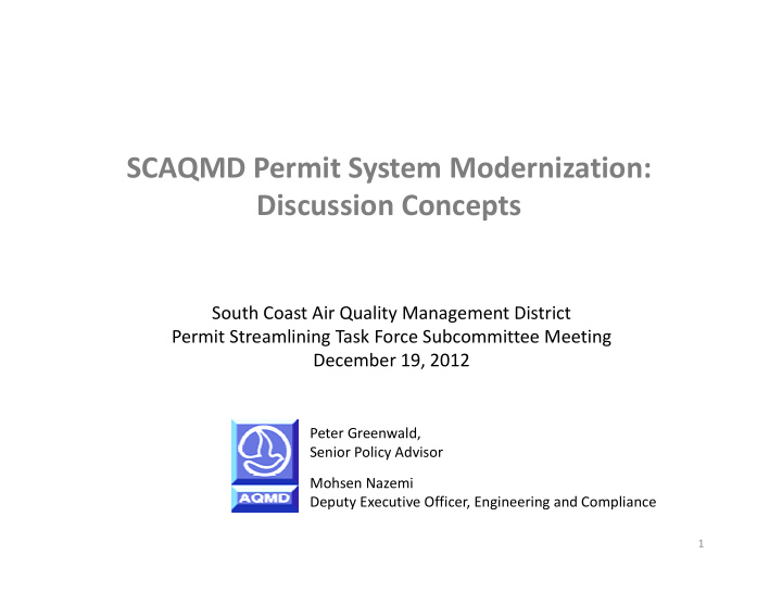 scaqmd permit system modernization discussion concepts