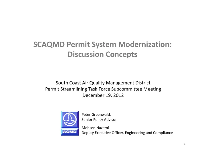 scaqmd permit system modernization discussion concepts