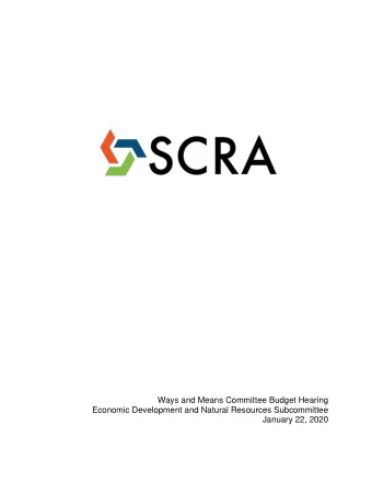 Ways and Means Committee Budget Hearing  Economic Development and Natural Resources Subcommittee