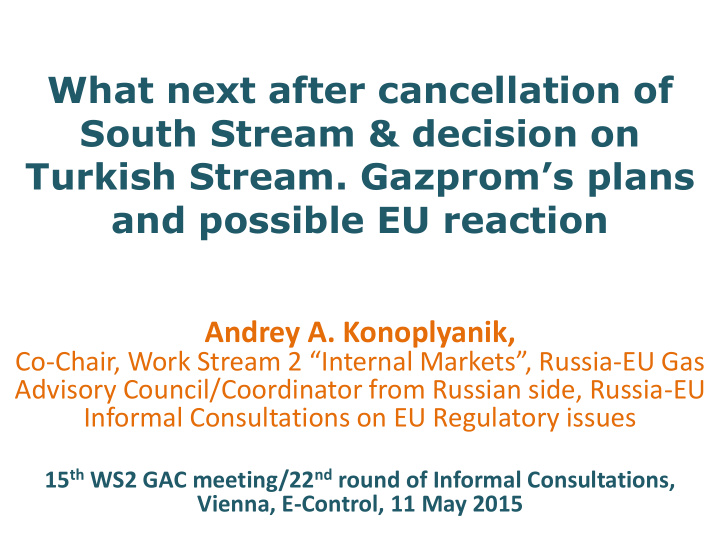 turkish stream gazprom s plans