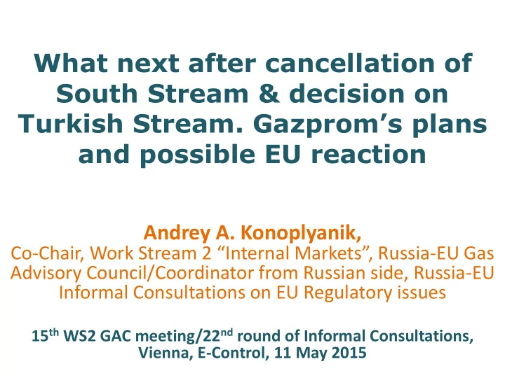 turkish stream gazprom s plans