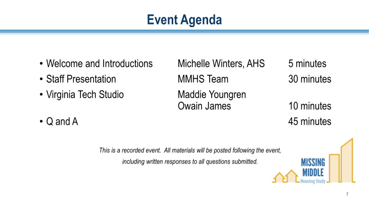 event agenda