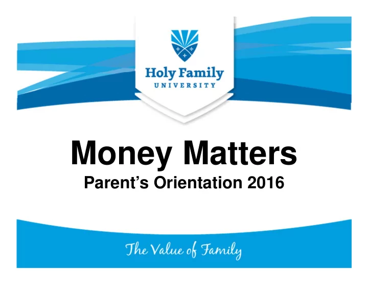 money matters