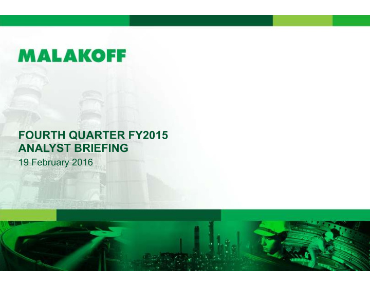 fourth quarter fy2015 analyst briefing