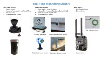 Real-Time Monitoring Sensors  Rain Gauge Sensors:  Water Level Sensors:  Other Sensors: