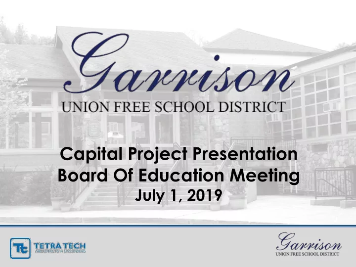 capital project presentation