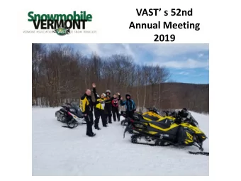 VAST s 52nd  Annual Meeting  2019  Meeting  Description &amp;  Overview  Health of the