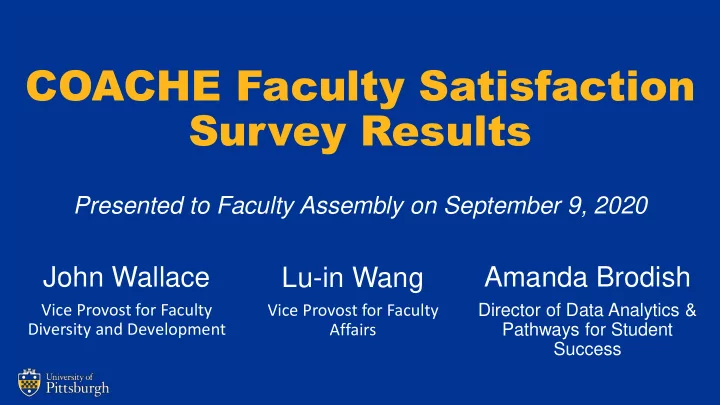 coache faculty satisfaction