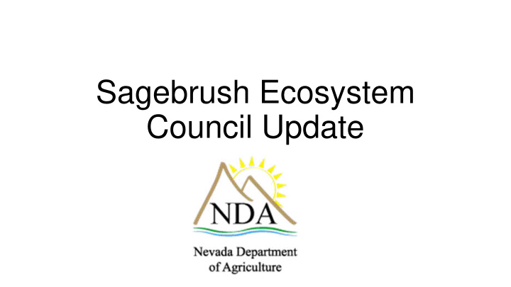 sagebrush ecosystem council update program updates