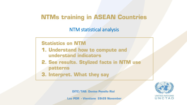 ntm tm statis istic ical l analy lysis is trains