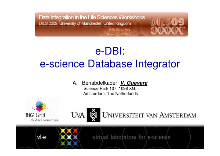 e dbi e science database integrator