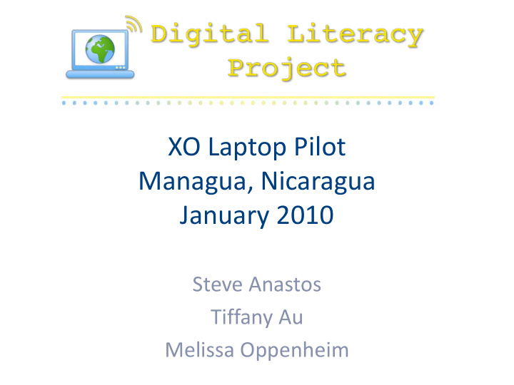 xo laptop pilot managua nicaragua january 2010