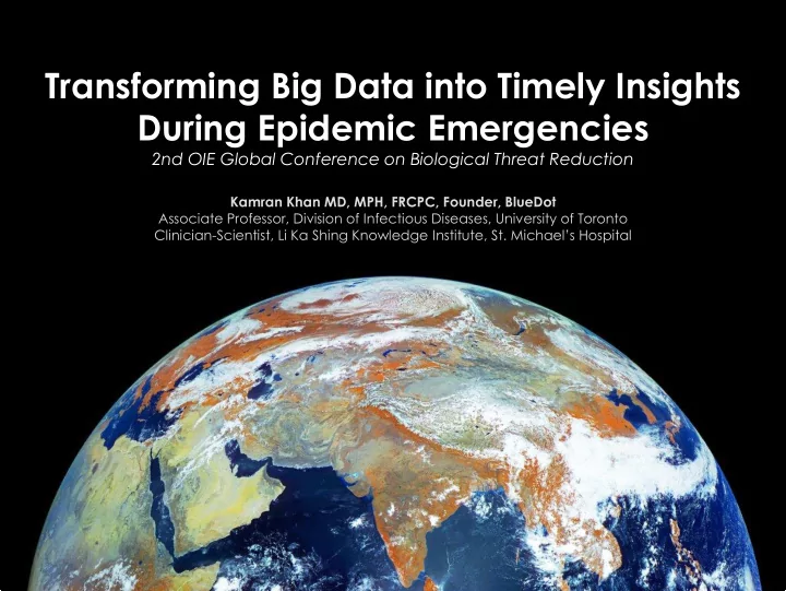 transforming big data into timely insights during