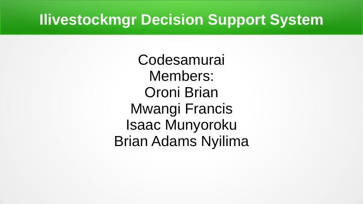 ilivestockmgr decision support system