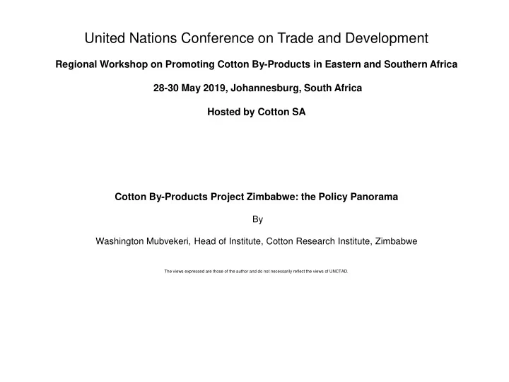united nations conference on trade and development