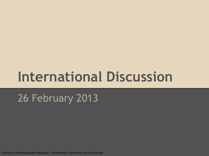 international discussion
