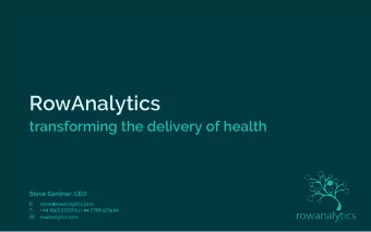 The Personalization of Medicine  Data per patient W hat can Precision Medicine Deliver? US Health