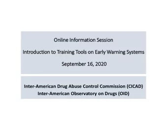 Onlin  line In  Information Se  Sessi  sion  In  Introduction to  o Train  inin  ing Tools  ls on