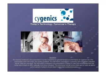 Today  s Technology, Tomorrow  s Technology, Tomorrow  s Therapy  s Therapy  Today