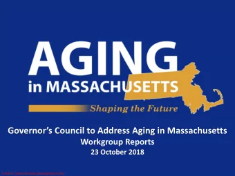 Governors Council to Address Aging in Massachusetts  Workgroup Reports  23 October 2018  Draft