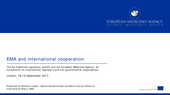 ema and international cooperation