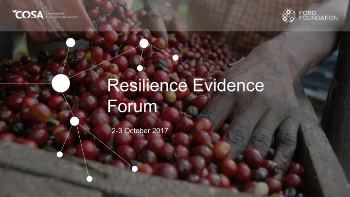 resilience evidence forum