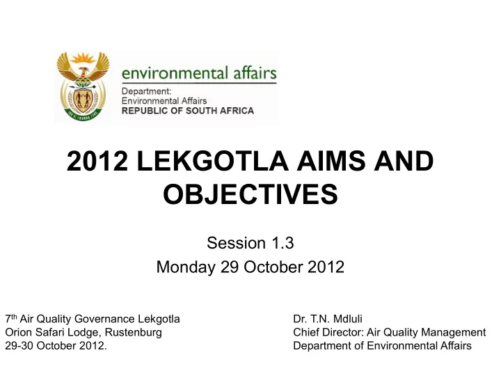 objectives
