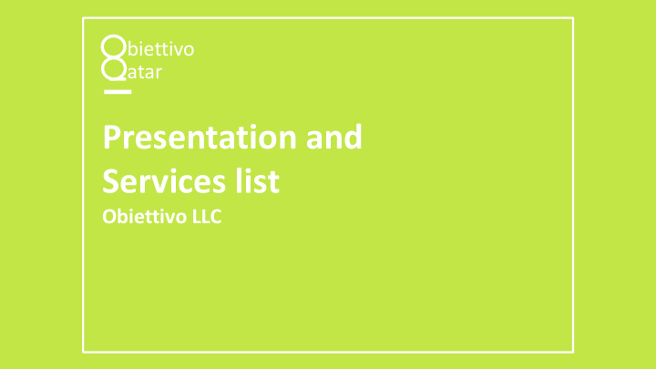 presentation and services list