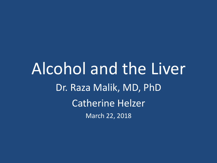 alcohol and the liver