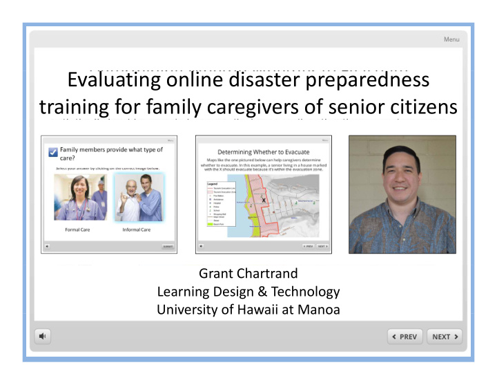 evaluating online disaster preparedness l l training for