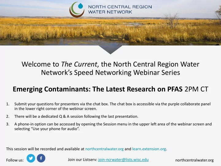 welcome to the current the north central region water