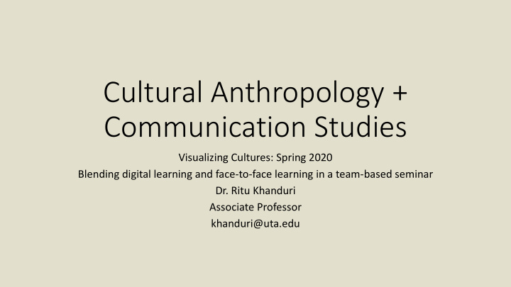 cultural anthropology communication studies