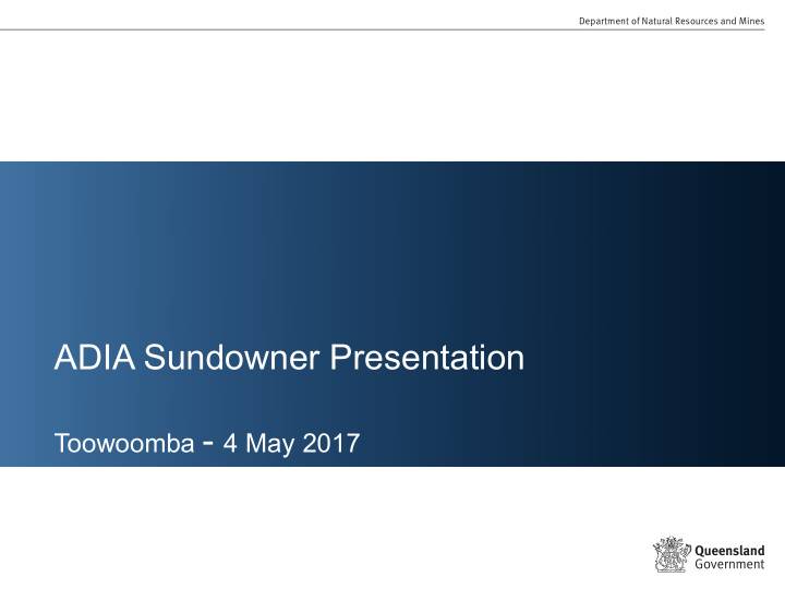adia sundowner presentation