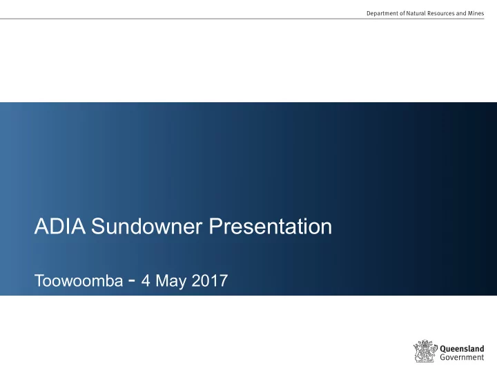 adia sundowner presentation