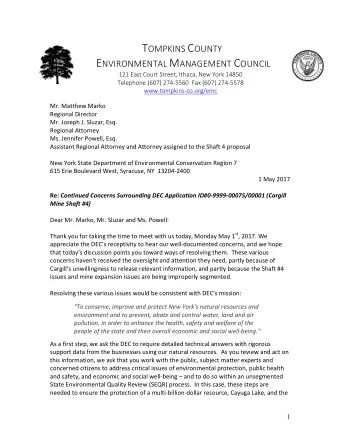 T OMPKINS) C OUNTY ) E NVIRONMENTAL) M ANAGEMENT) C OUNCIL )