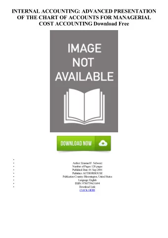 INTERNAL ACCOUNTING: ADVANCED PRESENTATION  OF THE CHART OF ACCOUNTS FOR MANAGERIAL  COST