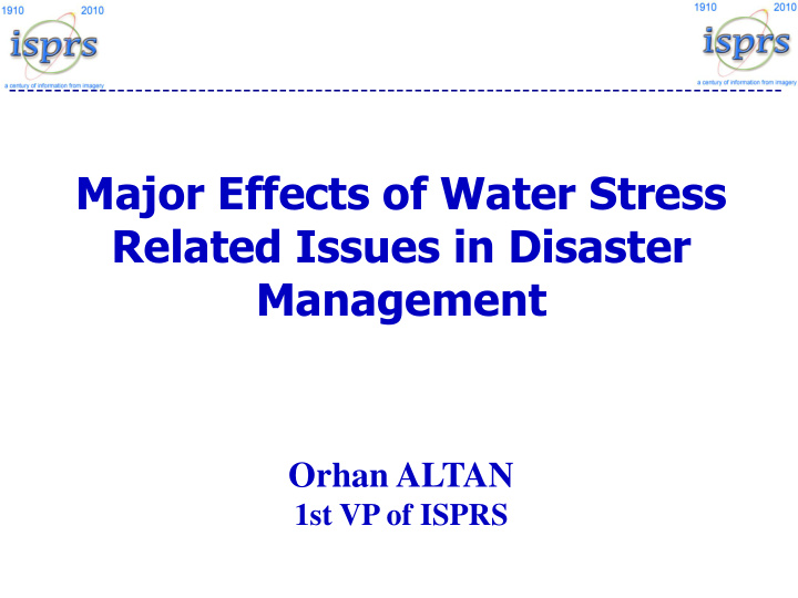 major effects of water stress