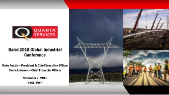 Baird 2018 Global Industrial  Conference  Duke Austin  President &amp; Chief Executive Officer
