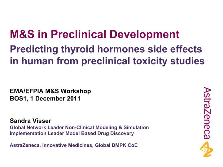 m amp s in preclinical development
